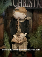 #DAWW7 Primitive Snowman ⛄️ "Sissy" Holding Baby Snowman In Pouch (Handmade in USA)