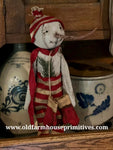 #DAWW122 Primitive Snowman ⛄️"Ricky" With Candy Cane Striped Pants & Hat (Handmade in USA)