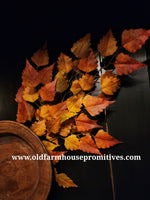 #19190S Fall Orange Yellow Green Birch Leaves 🍂 Spray