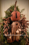 #MAFL-5 Primitive Fall "Rosemary" Pumpkin 🎃 Doll By Moses Allen