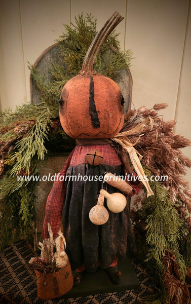 #MAFL-6 Primitive Fall "Winifred" Pumpkin 🎃 Girl By Moses Allen Collection