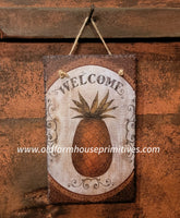 #SLT7518 Colonial "Welcome Pineapple" Hanging Slate MADE IN USA!