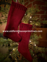 #SSRD  Hanging Dark Red Stocking Ornament