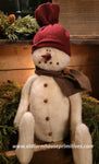 #RJ23D Sitting "Fuzzy" Snowman with Beanie Hat