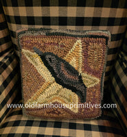 #HSD211842 Primitive "Raven" 🐦‍⬛ Wool Pillow