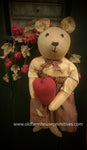 #D-225 Primitive Hanging "Miss Valentine Bear" MADE IN USA