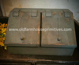 #BW2BC-BL Primitive "Olde Blue" 2 Bin Cubby MADE IN THE USA