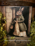 #HGC1019 Primitive "Florence" Rabbit 8x10 Canvas Print