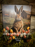 #HGC1033 "DAISY" Bunny 8x10 Canvas Print