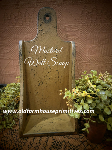 #WHWSCP-MS  Primitive Mustard Wall Scoop