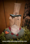#S413 Primitive Handmade Uncle Sam Stump Doll