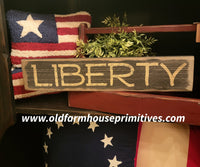 #BWS1110BK Primitive "LIBERTY" Wood Sign