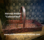 #WGHVB-CR Primitive "Colonial Red" Harvest Basket