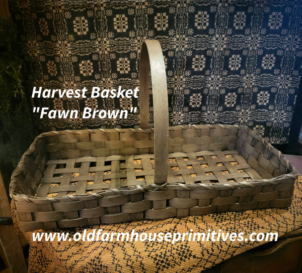 #WGHVB-FB Primitive "Fawn Brown" Harvest Basket