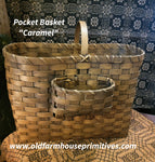 #WGCB-MC Primitive "Caramel" Basket With Pocket
