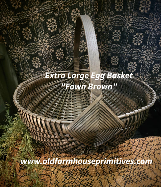 #WGXL-FB Primitive "Fawn Brown" Extra Large Egg Basket