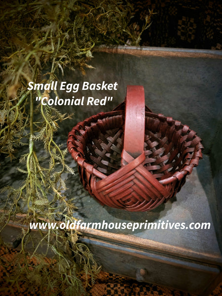 #WGSE-CR Primitive "Colonial Red" Small Egg Basket