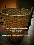 #WGSM2-FB Primitive "Fawn Brown" Large Round Laundry Basket