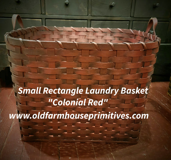 #WGRCT1-CR Primitive "Colonial Red" Small Rectangle Laundry Basket