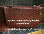 #WGRCT2-CR Primitive "Colonial Red" Large Rectangle Laundry Basket
