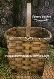#WGFBT-MC Primitive "Caramel" Footed Basket With Handle