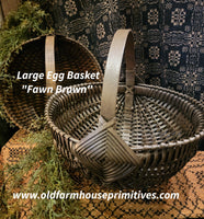#WGLE-FB Primitive "Fawn Brown" Large Egg Basket