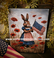 HGC1050 Patriotic "Betsy" Rabbit 8x10 Canvas Print