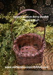 #WHBRSQ-TR Primitive "Tavern Red" Square Bottom Berry Basket