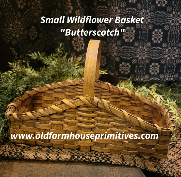 #WHSV-BS Primitive Small "Butterscotch" Wildflower Basket