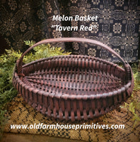 #WHMLN-TR Primitive "Tavern Red" Melon Basket