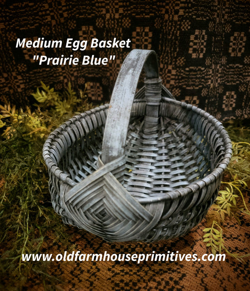 #WHME-PB Primitive Medium "Prairie Blue" Egg Basket