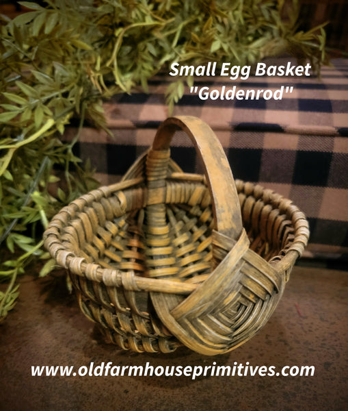 #WHSE-GR Primitive Small "Goldenrod" Egg Basket