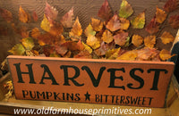 HAV10789  Harvest 🍂Pumpkins 🍁 Bittersweet Wood Sign