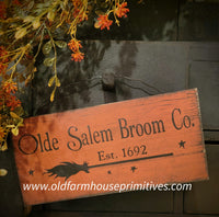 #HAV10968  Salem Broom Co Wood Hanging Sign