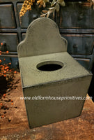 #CT-TBG  Primitive Wood Tissue Box - Sage Green over Black