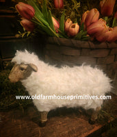 #AS1544S Primitive "Wooly" White Standing Sheep