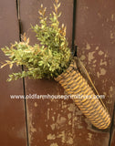 #GB252 Mustard Hanging Rag Handle Flag or Flower Basket