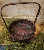 #WGRP-CR Primitive "Colonial Red" Round Pie Basket