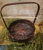 #WGRP-CR Primitive "Colonial Red" Round Pie Basket