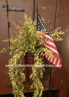 #WGFLW-CR Primitive "Colonial Red" Flower Basket MADE IN THE USA