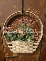 #SDAW Primitive In Between The Door Wall Basket  “Antique White” Made In The USA