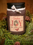 #HMC16JOY "Christmas Joy" Primitive Candle