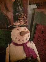 #RCW-4 "SHIVERS" Snowman With Wreath by RUGGED CHIC