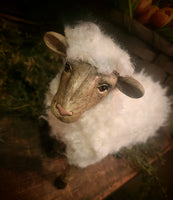 #AS1544S Primitive "Wooly" White Standing Sheep