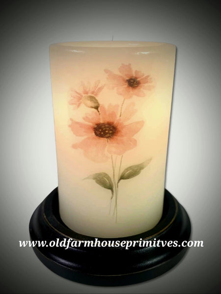 6VP-NBB/AV  6In Nellbell Bouquet-Antique Vanilla💐  Antique Vanilla Wax Candle Sleeve (Made In USA)