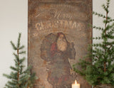 #H214064 Vintage Metal Merry Christmas Santa 🎅 Plaque