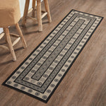 #84624 Black & Tan Jacquard Polyester Run/Runner - Rectangle 22x78