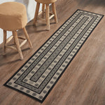 #84625  Black & Tan Jacquard Polyester Rug/Runner - Rectangle 22x96In