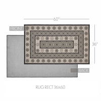 #84627 Black Tan Jacquard Polyester Rug - Rectangle 27x48In