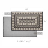 #84627 Black Tan Jacquard Polyester Rug - Rectangle 27x48In